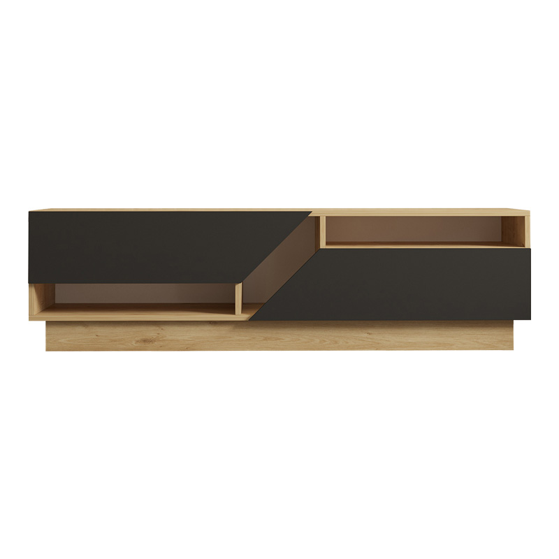 Cogo pakoworld TV cabinet in oak - anthracite shade 160x40x45cm Cogo pakoworld TV cabinet in oak - anthracite shade 160x40x45cm