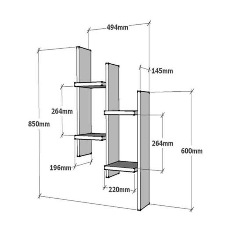 Wall shelf Tabal pakoworld in white shade 49.4x14.5x85cm Wall shelf Tabal pakoworld in white shade 49.4x14.5x85cm