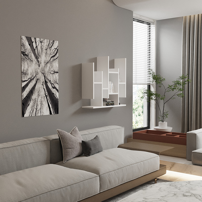 Bemba pakoworld wall shelf in white shade 70x19.6x68.8cm Bemba pakoworld wall shelf in white shade 70x19.6x68.8cm