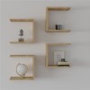 Perari pakoworld 4pcs wall shelf in oak shade 30x19.6x30cm