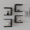 Perari pakoworld 4pcs wall shelf in dark walnut shade 30x19.6x30cm