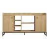 Delta sideboard pakoworld in oak color with black metal legs 160x40x85cm