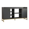 Delta pakoworld sideboard in anthracite color with gold metal legs 160x40x85cm