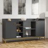 Delta pakoworld sideboard in anthracite color with gold metal legs 160x40x85cm