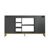 Delta pakoworld sideboard in anthracite color with gold metal legs 160x40x85cm