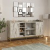 Delta pakoworld sideboard in marble look with gold metal legs 160x40x85cm