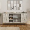 Delta pakoworld sideboard in marble look with gold metal legs 160x40x85cm