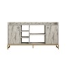 Delta pakoworld sideboard in marble look with gold metal legs 160x40x85cm