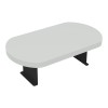 Linea pakoworld side table in white with black metal legs 20x35x10cm