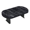 Linea pakoworld side table in black marble finish with black metal legs 20x35x10cm