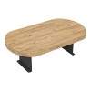 Linea pakoworld side table in sonoma color with black metal legs 20x35x10cm