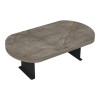Linea pakoworld side table in anthracite  marble finish with black metal legs 20x35x10cm