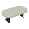 Linea pakoworld side table in cream finish with black metal legs 20x35x10cm