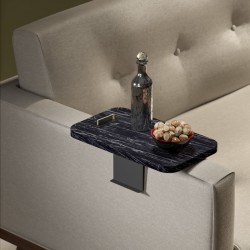 Linea I pakoworld side table in black marble finish with black metal legs 20x35x10cm Linea I pakoworld side table in black marble finish with black metal legs 20x35x10cm