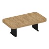 Linea I pakoworld side table in sonoma color with black metal legs 20x35x10cm