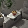 Linea I pakoworld side table in grey marble finish with black metal legs 20x35x10cm