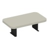 Linea I pakoworld side table in cream finish with black metal legs 20x35x10cm