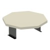 Side table Linea pakoworld in cream color with black metal legs D34x10cm