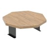 Side table Linea pakoworld in sonoma color with black metal legs D34x10cm