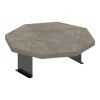 Side table Linea II pakoworld in anthracite color with black metal legs D34x10cm