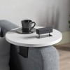 Linea pakoworld side table in white with black metal legs D35.5x5cm