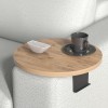 Linea pakoworld side table in sonoma with black metal legs D35.5x5cm