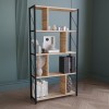 Fitabo pakoworld bookcase-shelf, black metal, oak color, 75x22x151cm