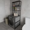 Kylie pakoworld laundry cabinet, black metal, anthracite color, 60x60x180cm