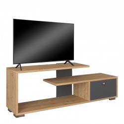 TV cabinet Botan pakoworld in anthracite-oak shade 120x30x42cm TV cabinet Botan pakoworld in anthracite-oak shade 120x30x42cm