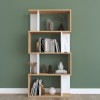Kadu pakoworld bookcase in sonoma-white shade 72x22x147cm