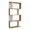 Kadu pakoworld bookcase in sonoma-white shade 72x22x147cm
