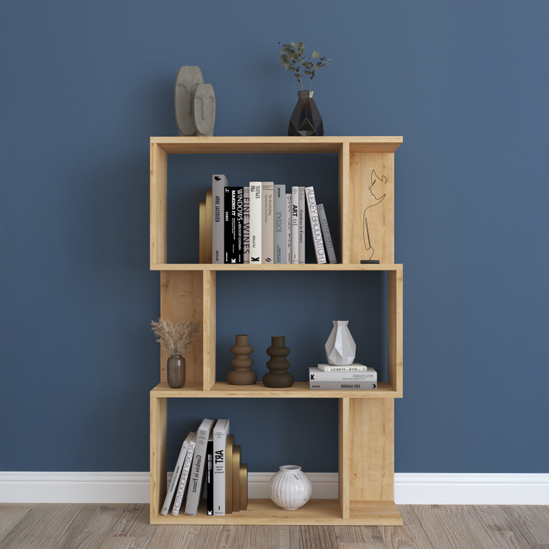Kadu pakoworld bookcase in oak shade 72x22x108cm Kadu pakoworld bookcase in oak shade 72x22x108cm