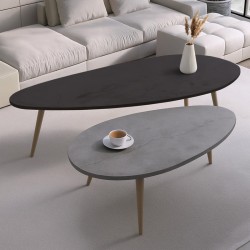Monty pakoworld 2pcs coffee table in black-gray shade 116x46x46cm Monty pakoworld 2pcs coffee table in black-gray shade 116x46x46cm