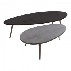 Monty pakoworld 2pcs coffee table in black-gray shade 116x46x46cm Monty pakoworld 2pcs coffee table in black-gray shade 116x46x46cm