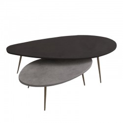 Monty pakoworld 2pcs coffee table in black-gray shade 116x46x46cm Monty pakoworld 2pcs coffee table in black-gray shade 116x46x46cm