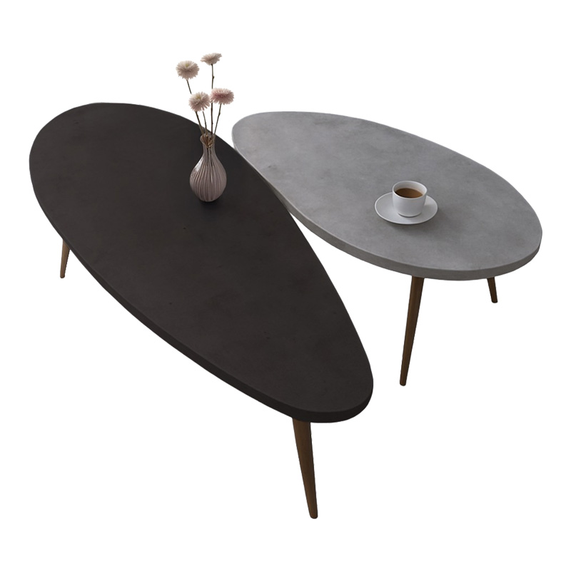 Monty pakoworld 2pcs coffee table in black-gray shade 116x46x46cm Monty pakoworld 2pcs coffee table in black-gray shade 116x46x46cm