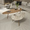Monty pakoworld 2pcs coffee table in natural -beige marble shade 116x46x46cm