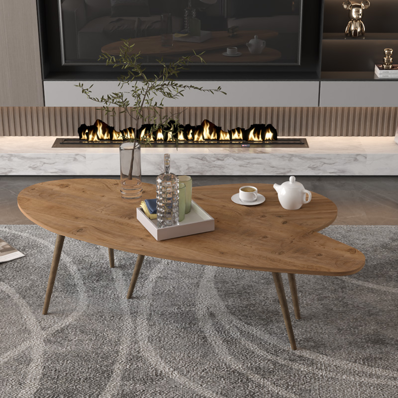 Monty pakoworld 2pcs coffee table in natural shade 116x46x46cm