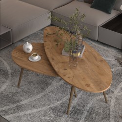 Monty pakoworld 2pcs coffee table in natural shade 116x46x46cm Monty pakoworld 2pcs coffee table in natural shade 116x46x46cm
