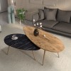 Monty pakoworld 2pcs coffee tables in natural-black marble shade
