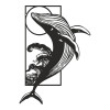 Διακοσμητικό τοίχου Whale pakooworld μαύρο μεταλλικό 38x1,5x50εκ
