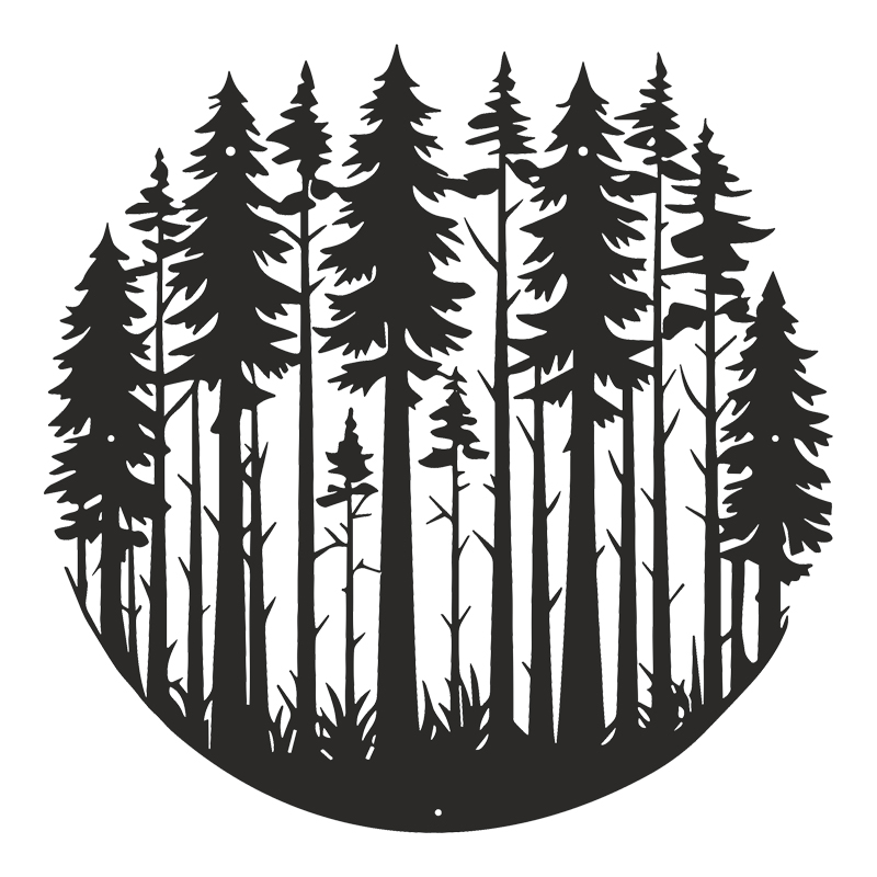 Διακοσμητικό τοίχου Foren pakooworld μαύρο μεταλλικό Φ50x1,5εκ