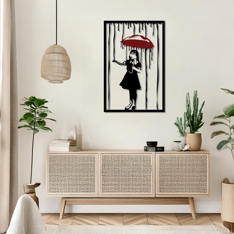 Wall deco Raino pakoworld black metal 35x1.5x50cm