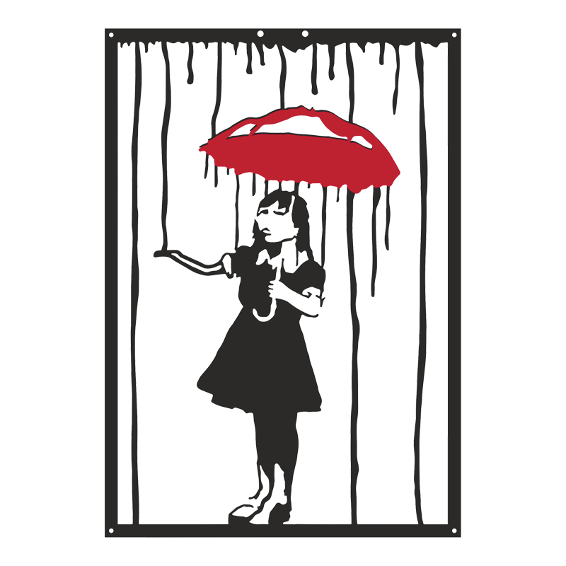 Wall deco Raino pakoworld black metal 35x1.5x50cm