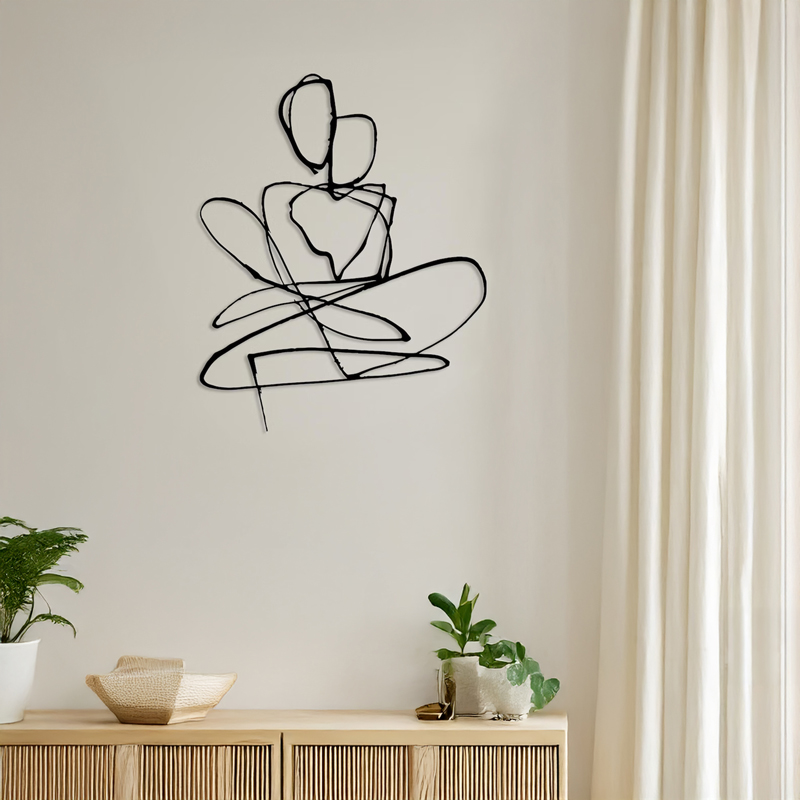 Wall deco Emensa pakoworld black metal 40x1.5x50cm