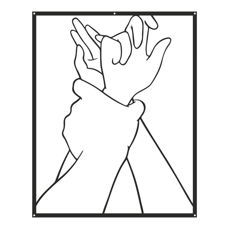 Wall deco Handia pakoworld black metal 40x1.5x50cm