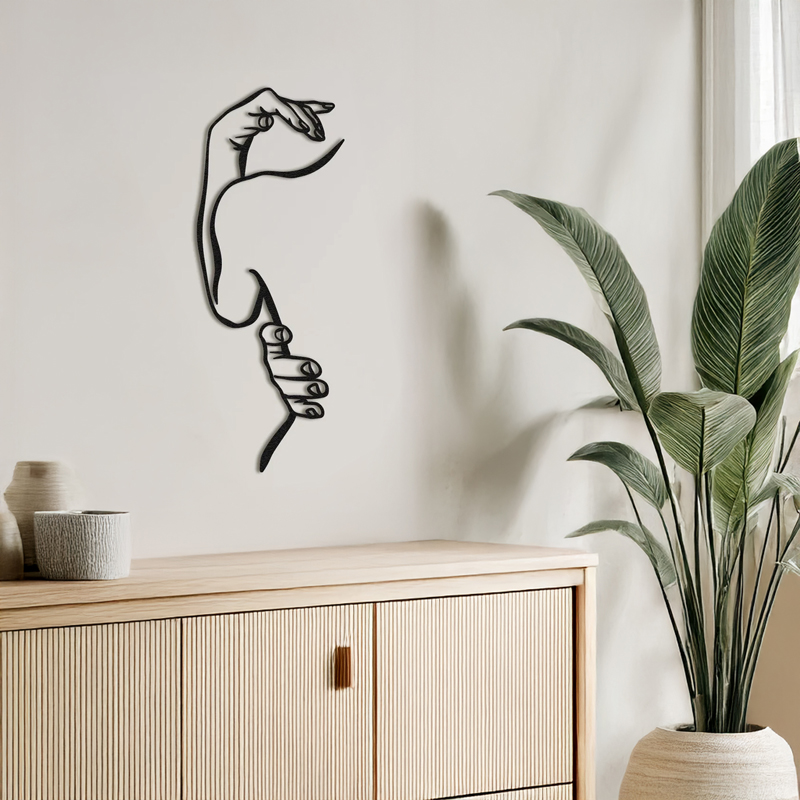 Wall deco Femalo pakoworld black metal 20x1.5x50cm