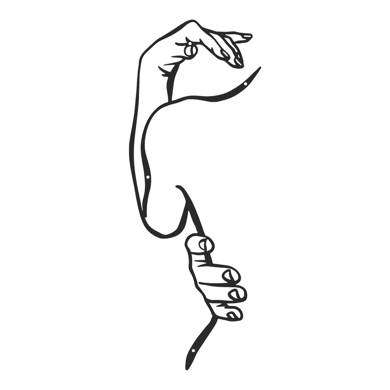 Wall deco Femalo pakoworld black metal 20x1.5x50cm