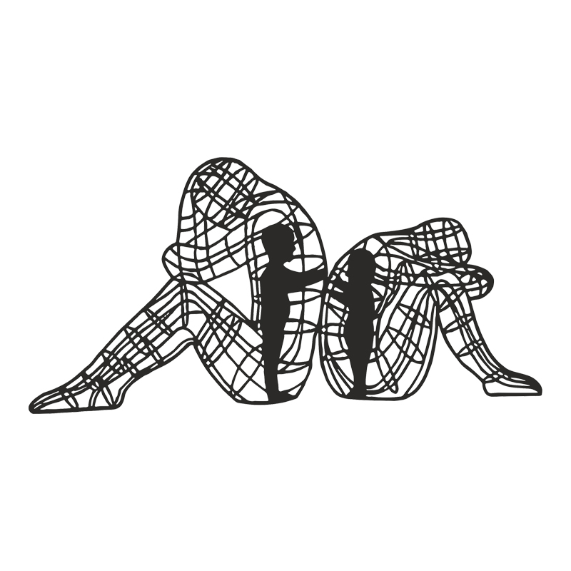 Wall deco Innero pakoworld black metal 50x1.5x25cm