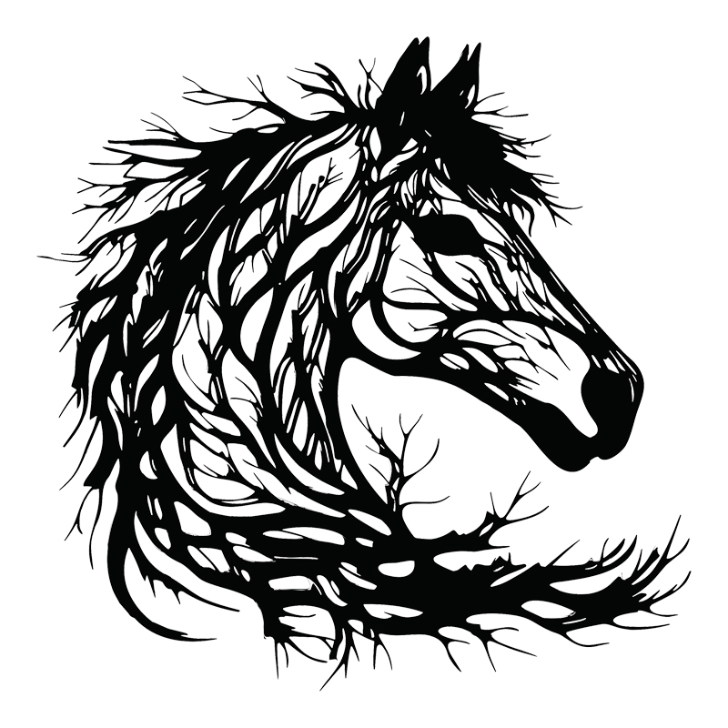 Wall deco Horsy pakoworld black metal 60x1.5x60cm